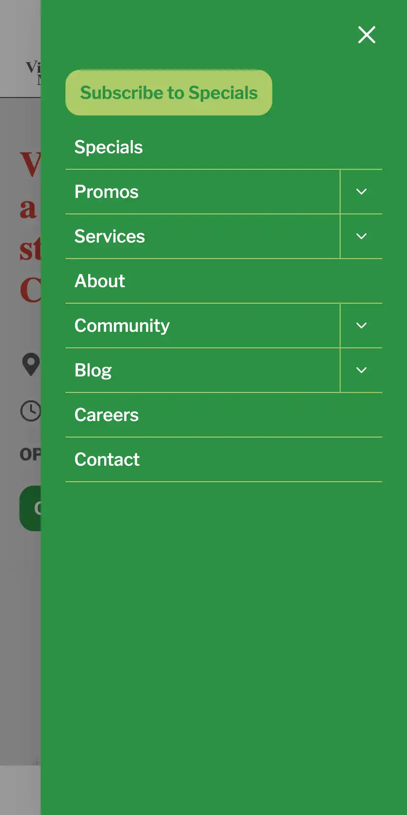 Village Food Markets Mobile Website