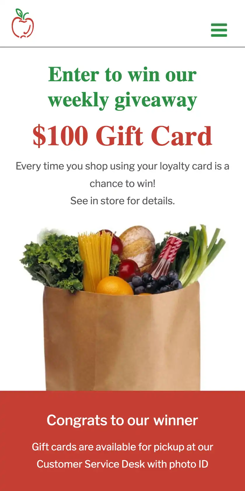 Village Food Markets Mobile Website