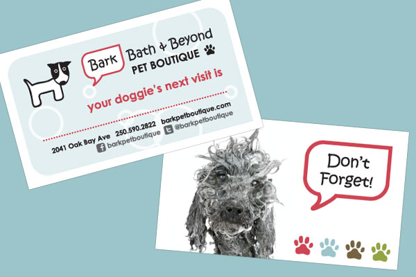 Bark Bath & Beyond Pet Shop Business Card Design