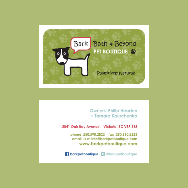 Bark Bath & Beyond Pet Shop Business Card Design