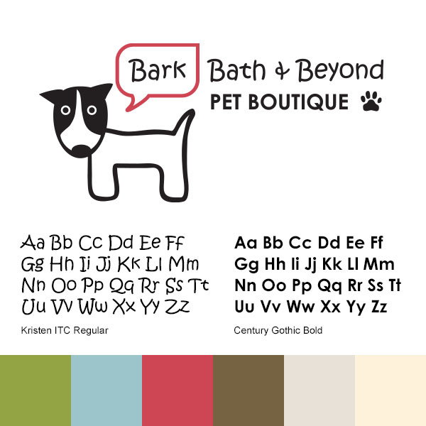 Bark Bath & Beyond Pet Shop Brand Logo Design