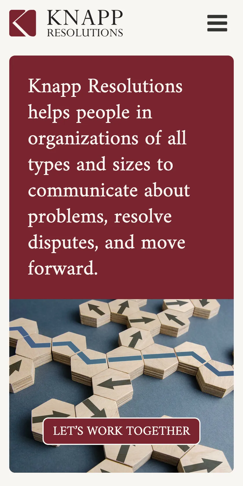 Knapp Resolutions Mobile Website: Intro