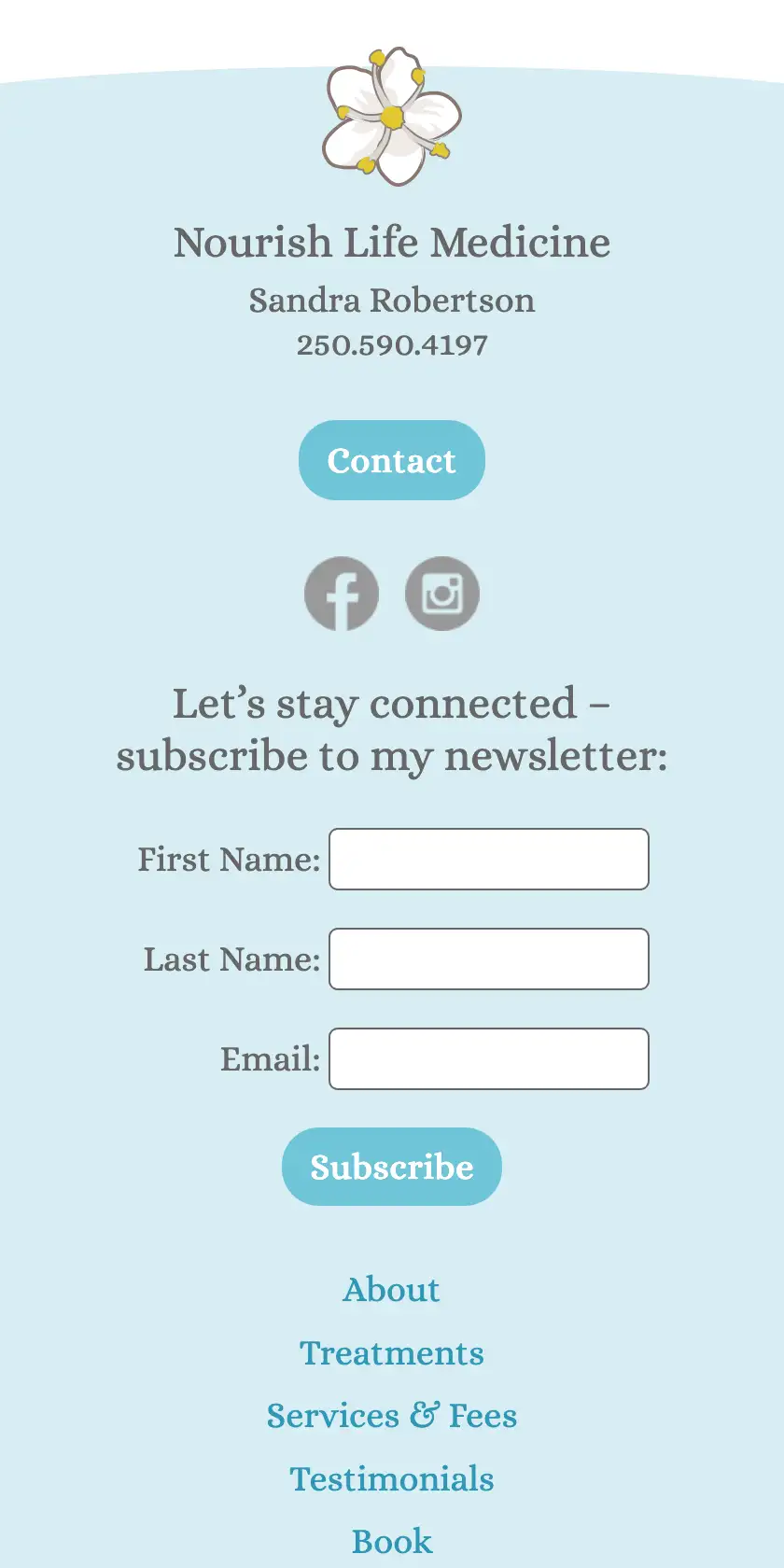 Nourish Mobile Website