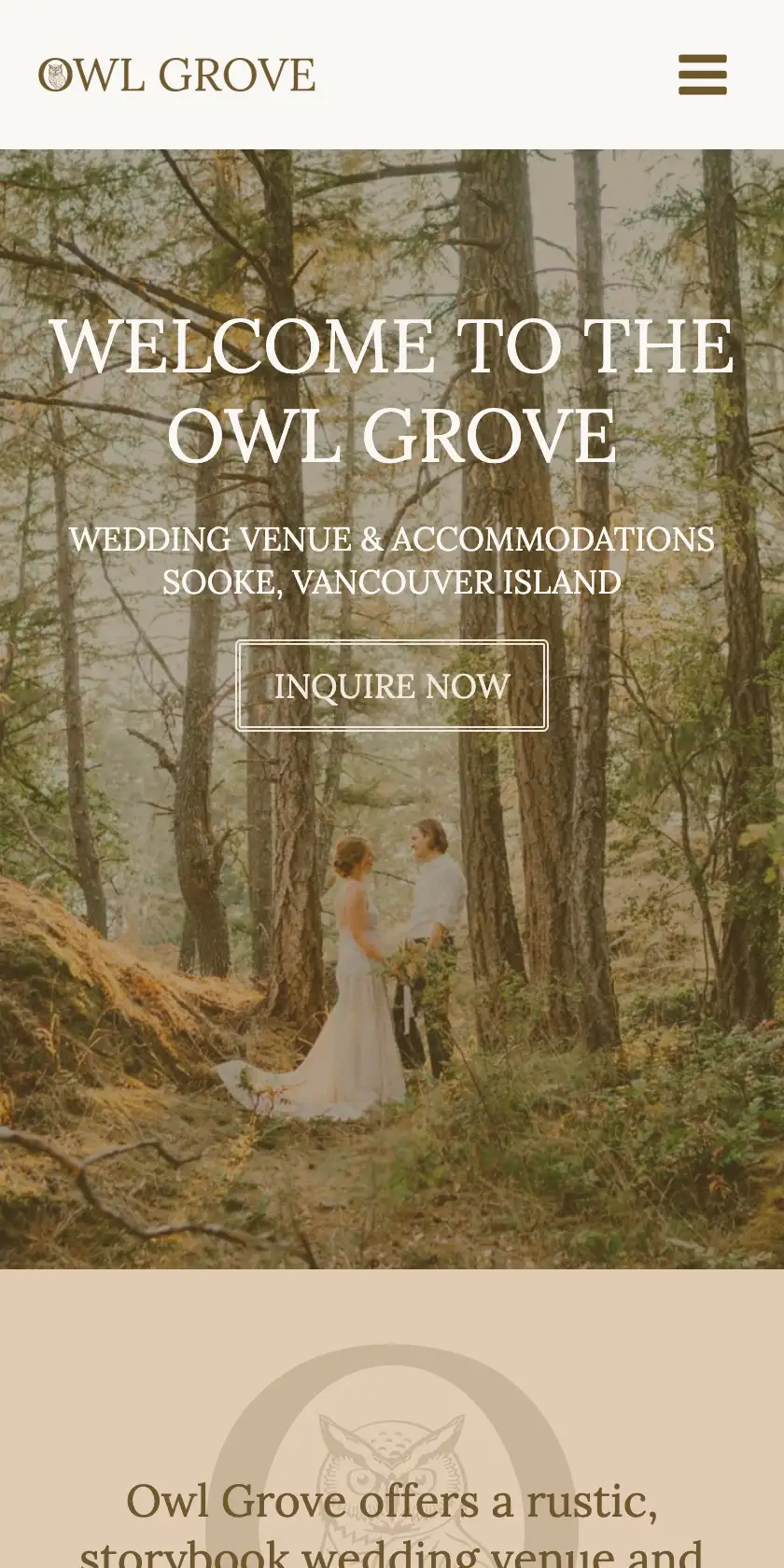 Owl Grove Mobile Homepage Design Sooke
