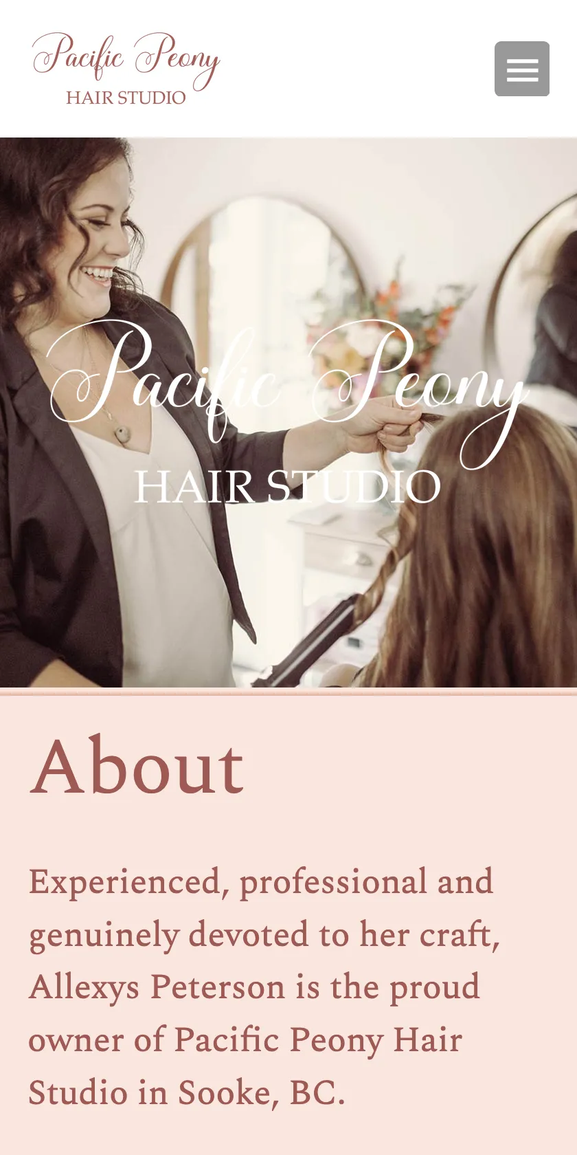 Pacific Peony Mobile Website: About Page