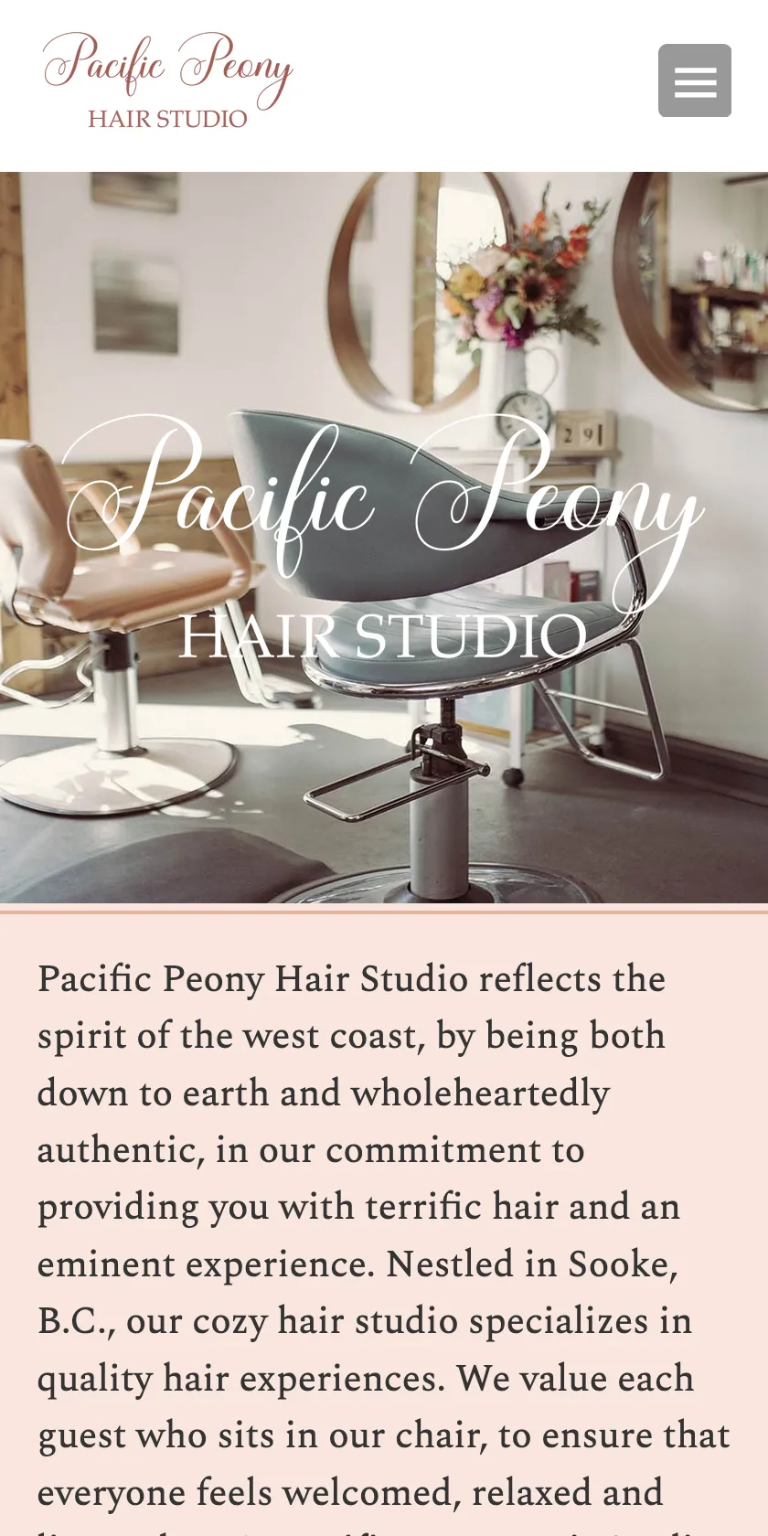 Pacific Peony Mobile Website: Intro