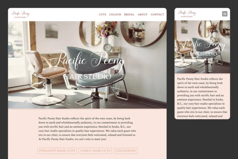 Pacific Peony Website by Caprina Designs