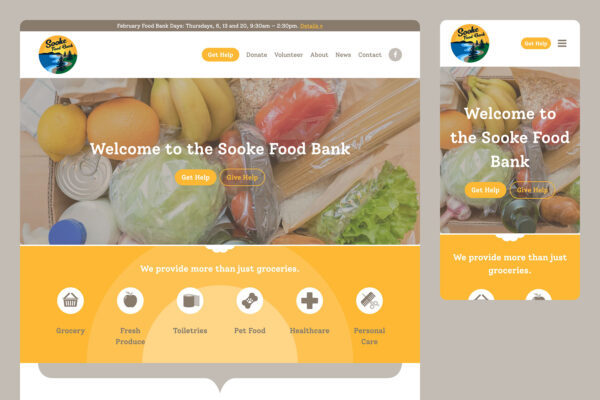 Sooke Food Bank Website by Caprina Designs