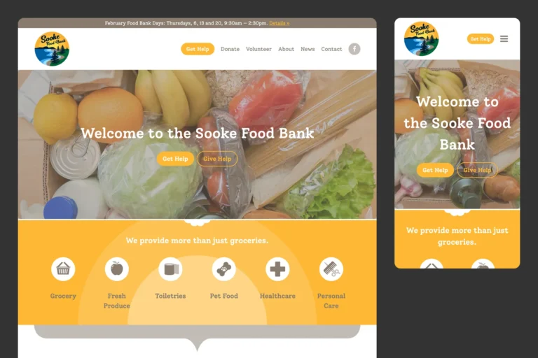 Sooke Food Bank Website by Caprina Designs