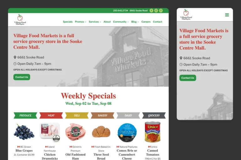 Village Foods Markets Grocery Store Responsive Website Design