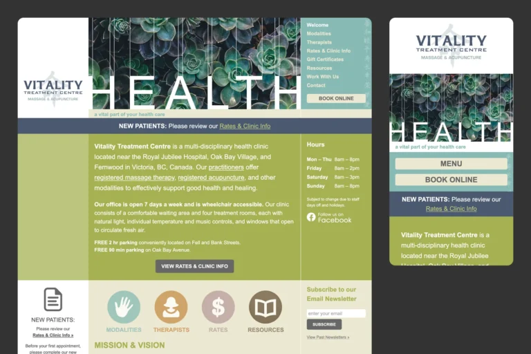 Vitality Health Clinic Responsive Website Design